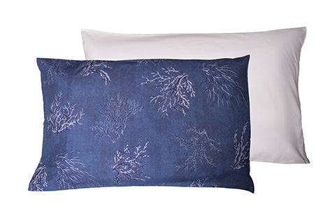 Completo letto lenzuola federe bifaccia double face stampa digitale in cotone made in italy  OCEANO BLU/BIANCO