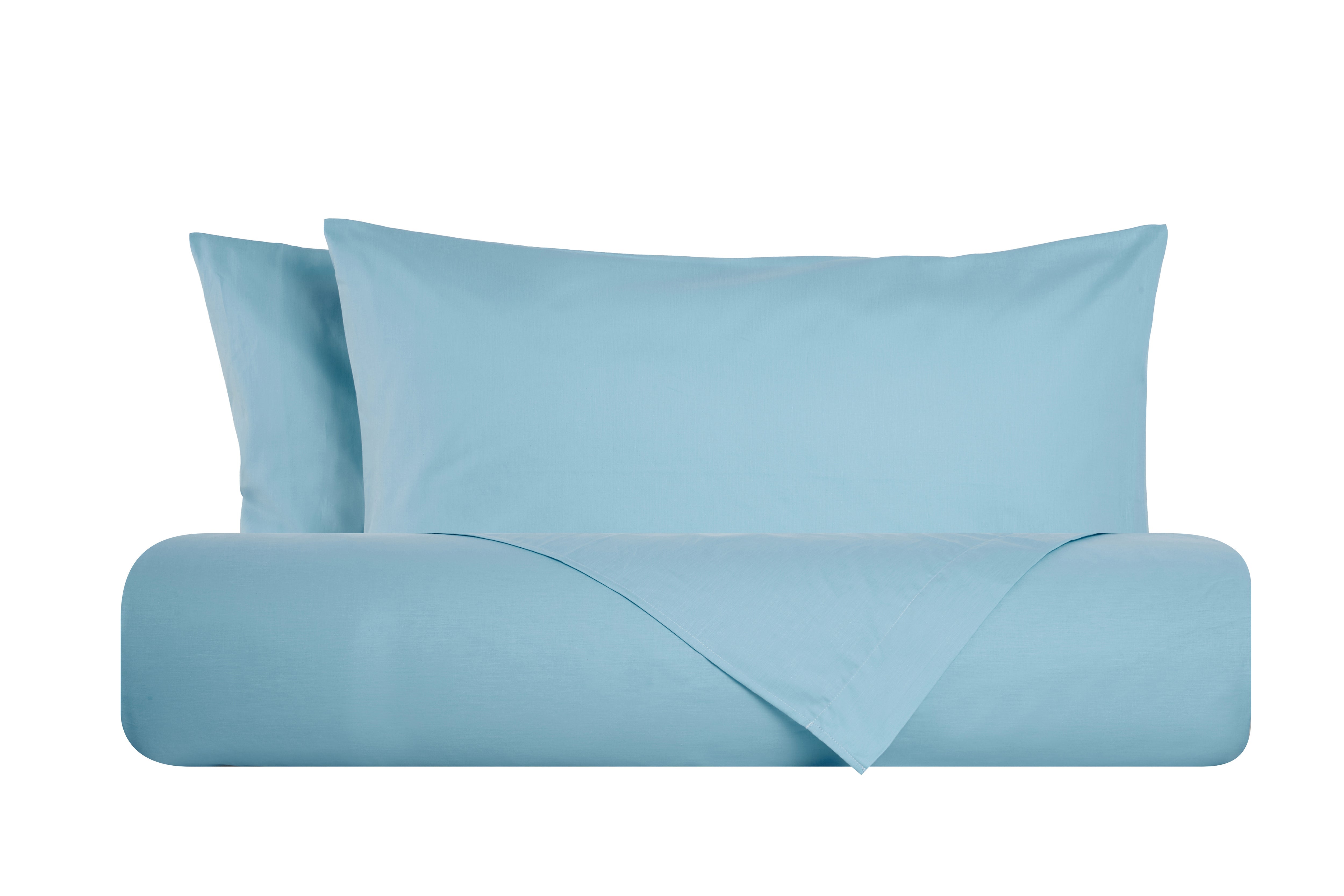 Set copripiumino federe letto parure copripiumino in cotone made in Italy AZZURRO