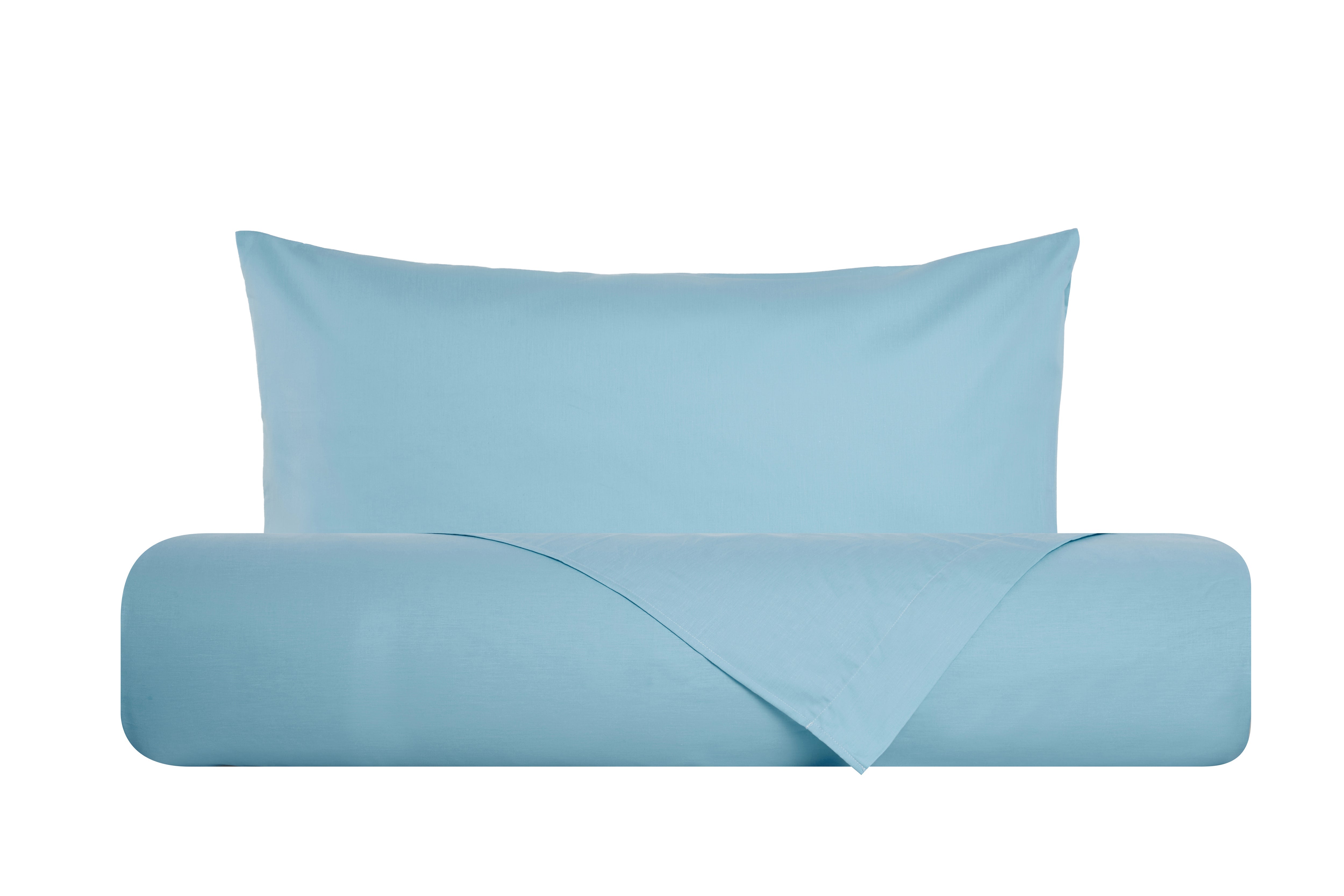 Set copripiumino federe letto parure copripiumino in cotone made in Italy AZZURRO