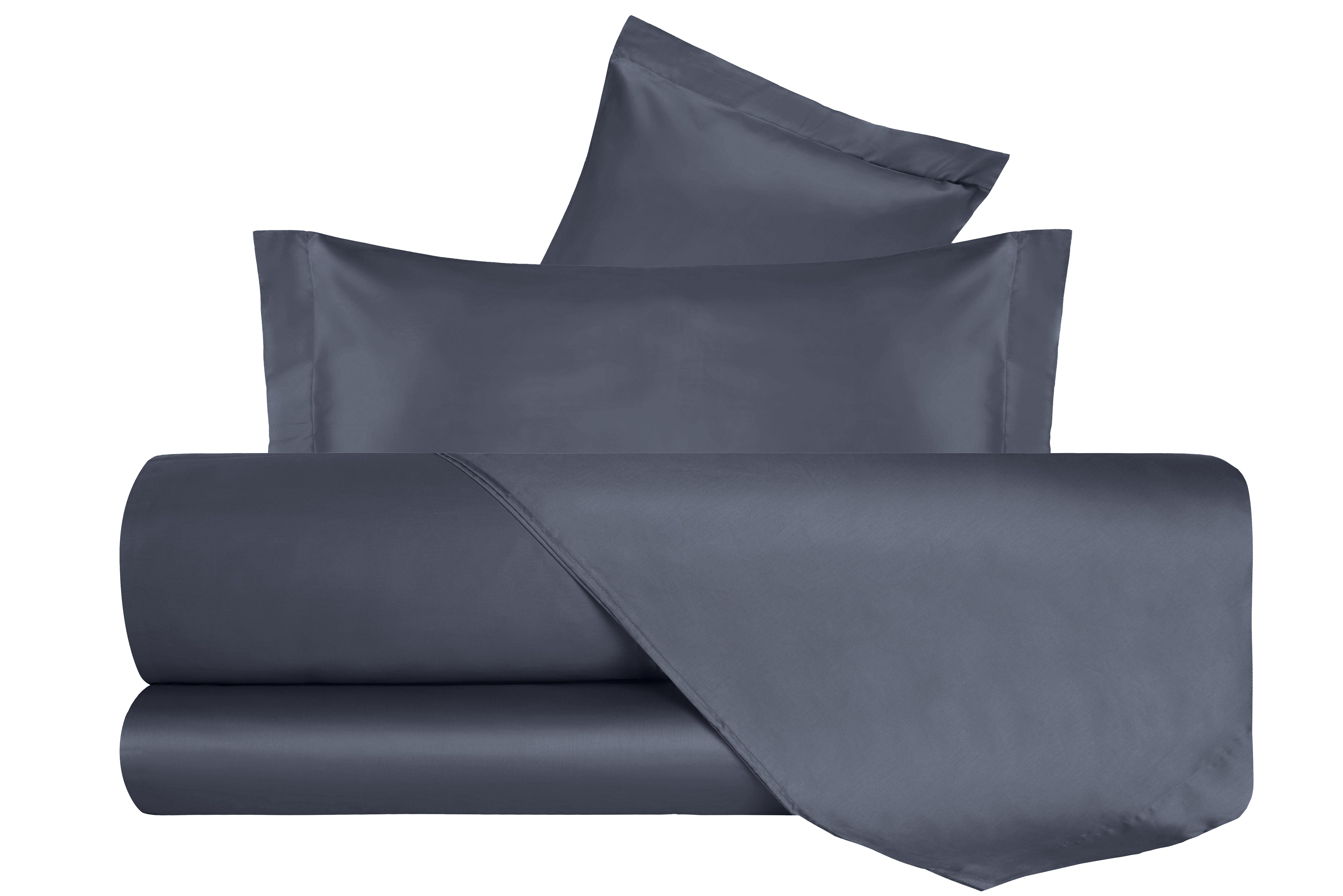 Completo Letto in Raso di puro cotone Grigio