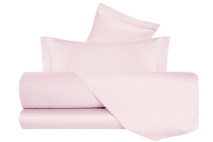Completo Letto in Raso di puro cotone Rosa