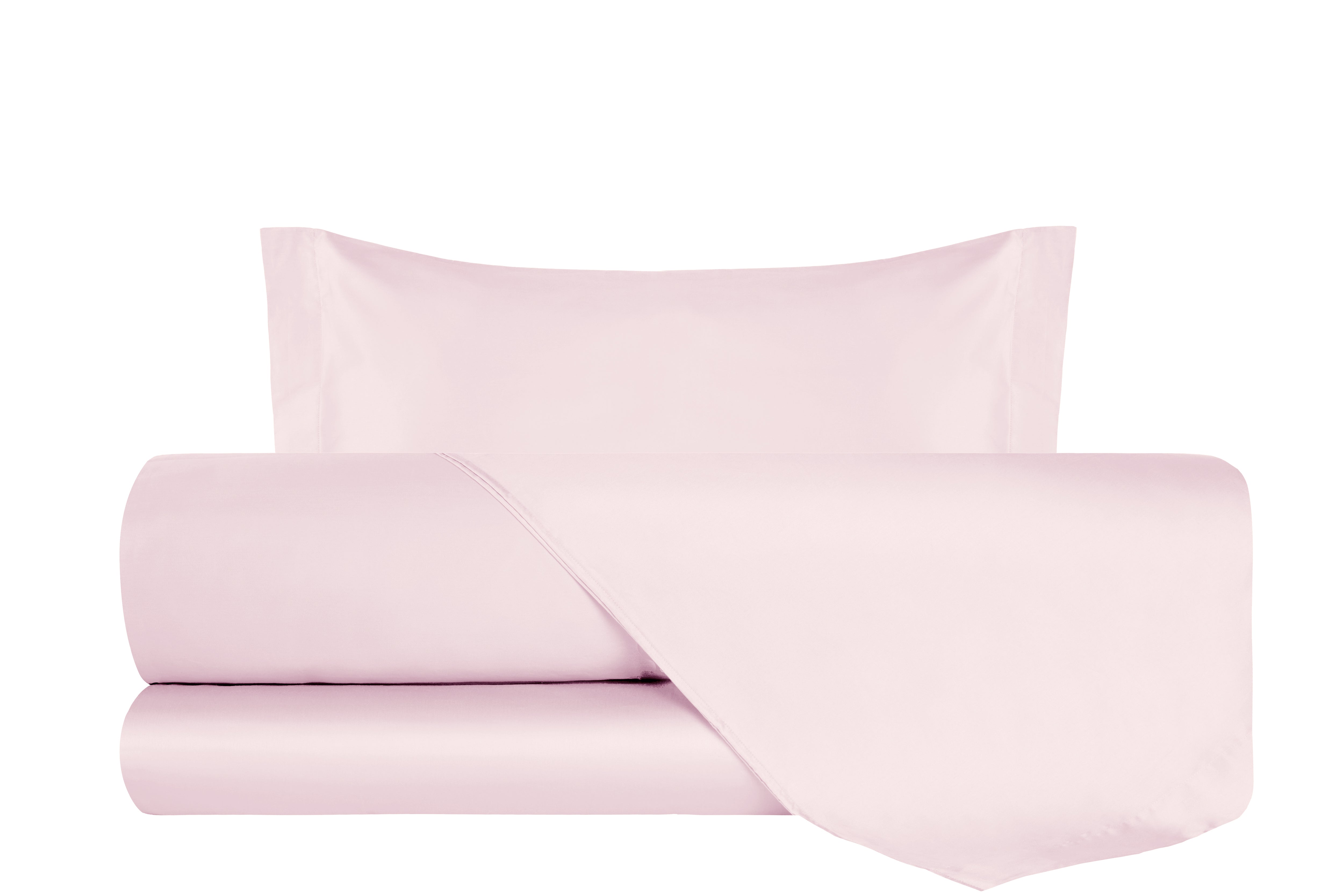 Completo Letto in Raso di puro cotone Rosa