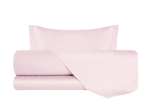 Completo Letto in Raso di puro cotone Rosa