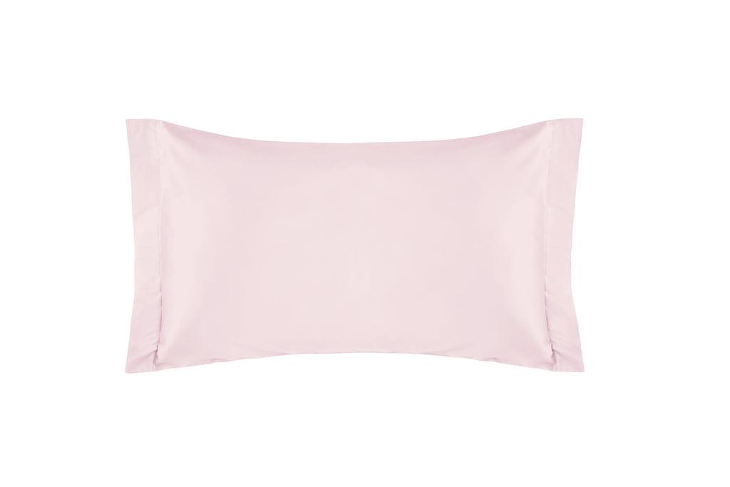 Coppia di federe a 2 volani  in Raso di puro cotone Rosa - Vanita di raso