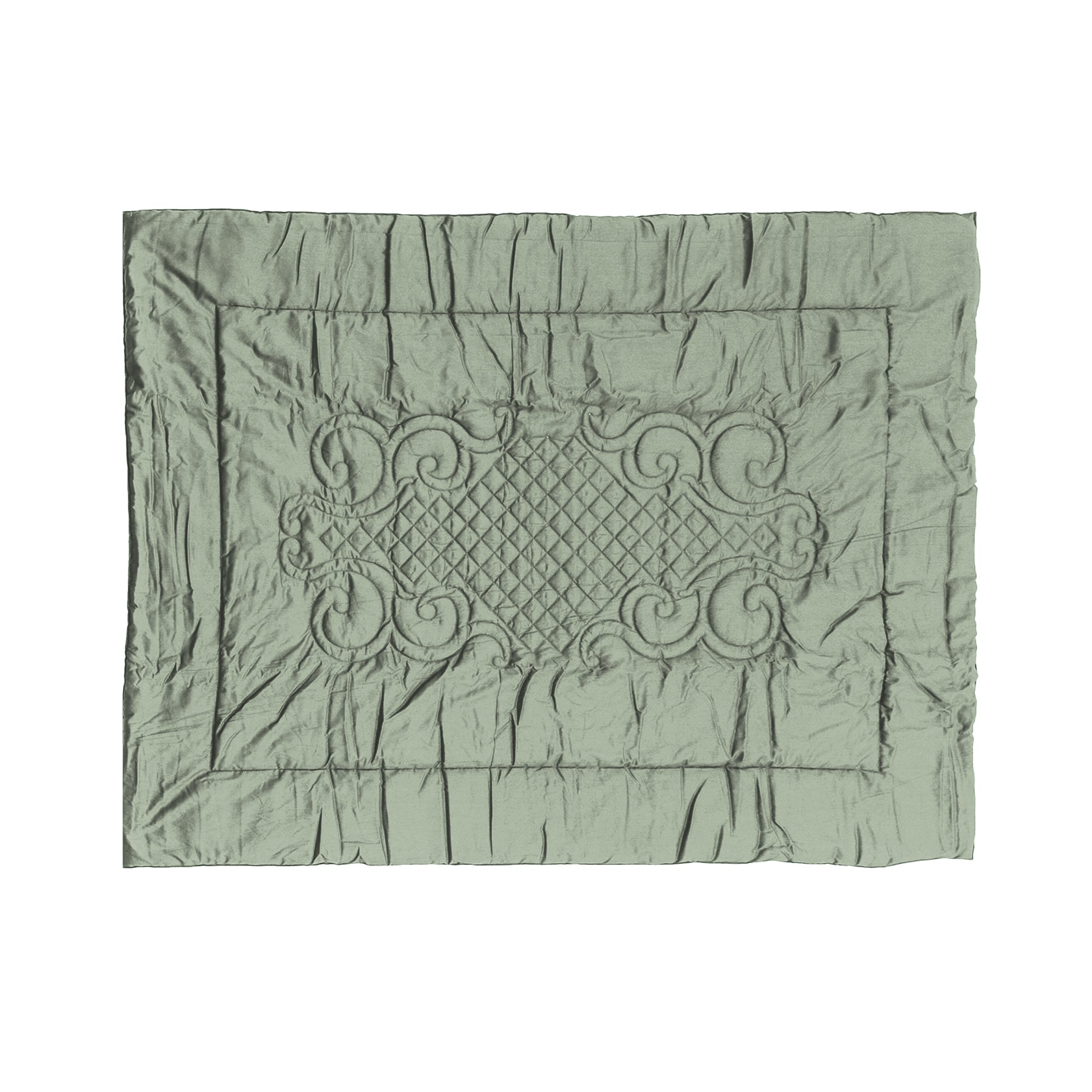 Plaid Arredo  140 x 180 cm in Raso di puro cotone Verde Chiaro