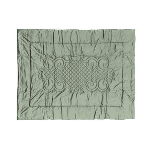 Plaid Arredo  140 x 180 cm in Raso di puro cotone Verde Chiaro