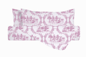 Set copripiumino federe parure Copripiumino eleganti fantasie stampa digitale 100% cotone Made in Italy TROILE DE JOUY BORGOGNA
