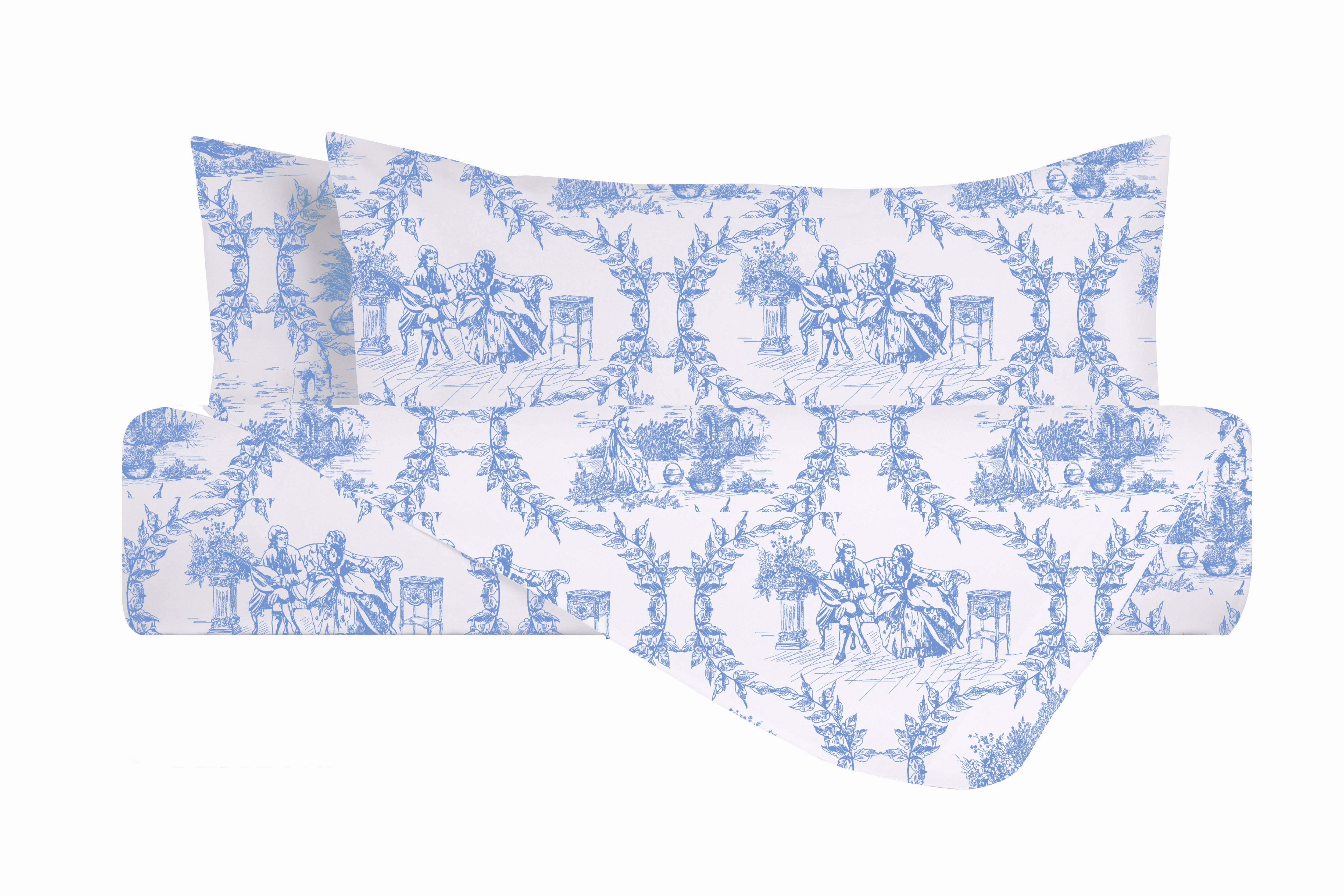 Set copripiumino federe parure Copripiumino eleganti fantasie stampa digitale 100% cotone Made in Italy TROILE DE JOUY OLIMPIA