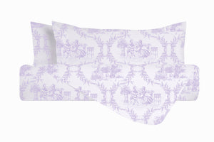 Set copripiumino federe parure Copripiumino eleganti fantasie stampa digitale 100% cotone Made in Italy TROILE DE JOUY VIOLETTA