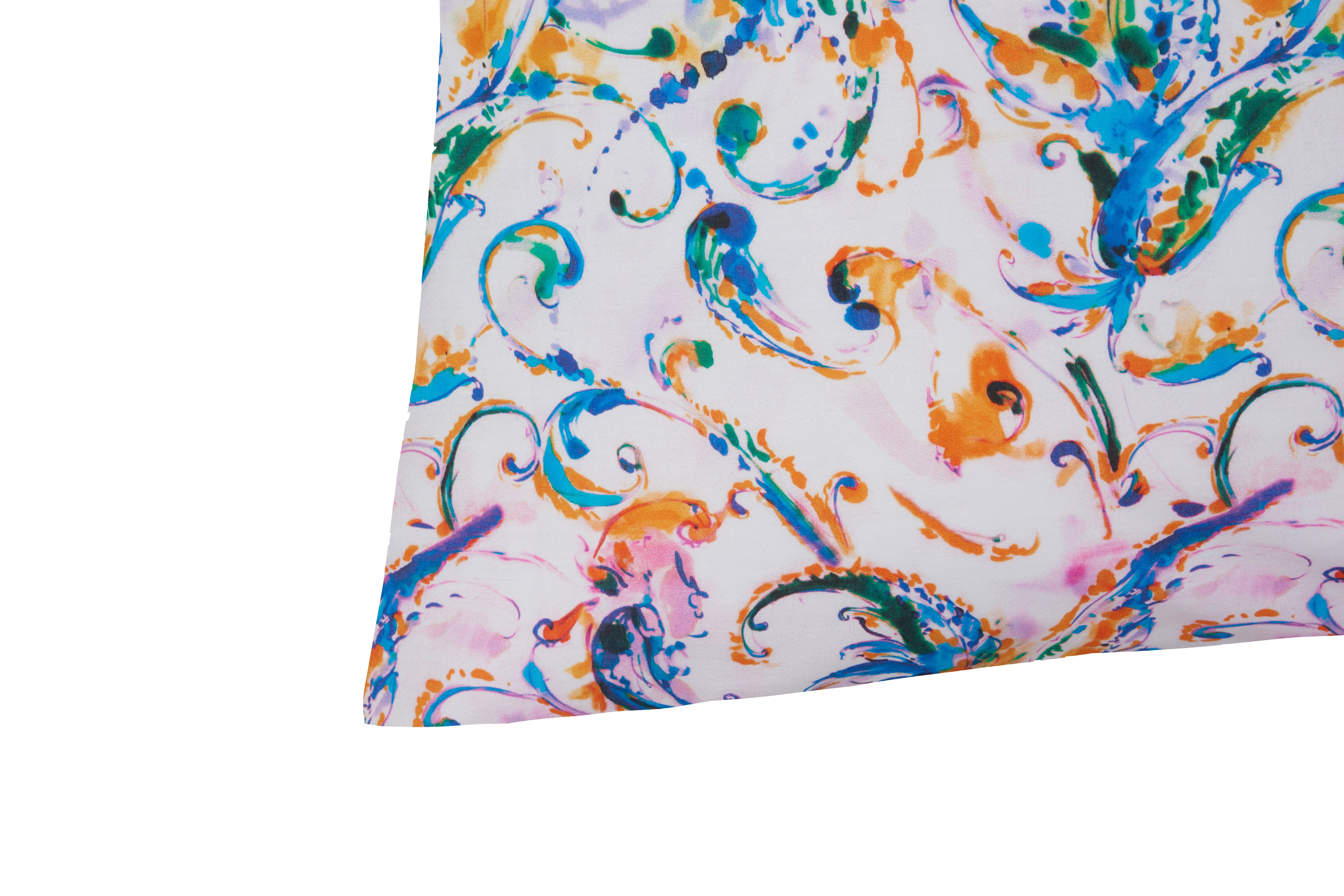 Completo letto lenzuola federe stampa digitale in cotone made in italy PAISLEY MULTICOLOR - Vanita di raso