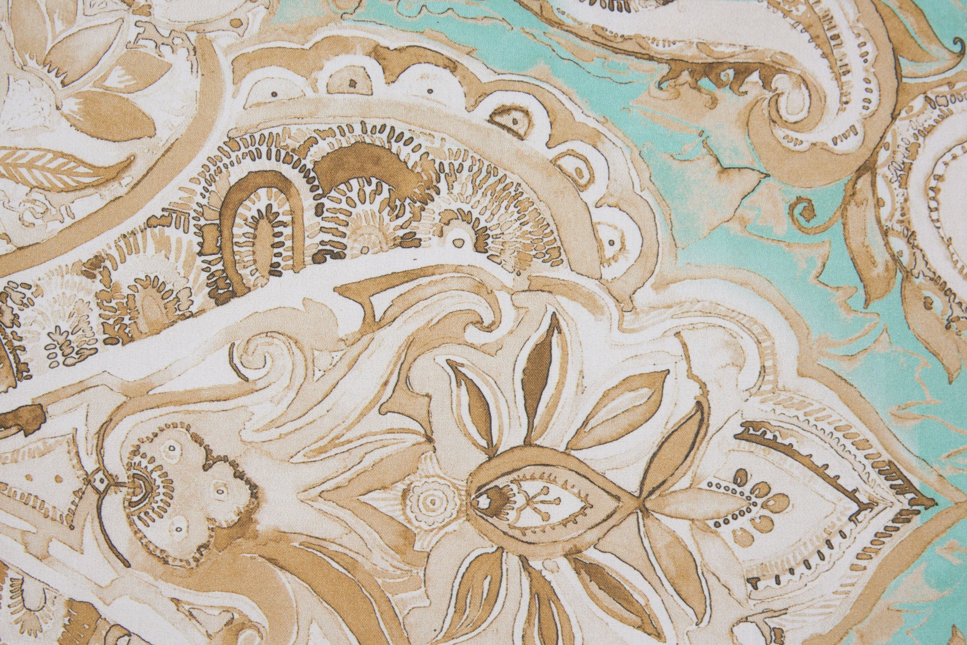 Set 2 federe coppia di federe bifaccia doubleface stampa digitale 100% cotone Made in Italy PAISLEY VERDE