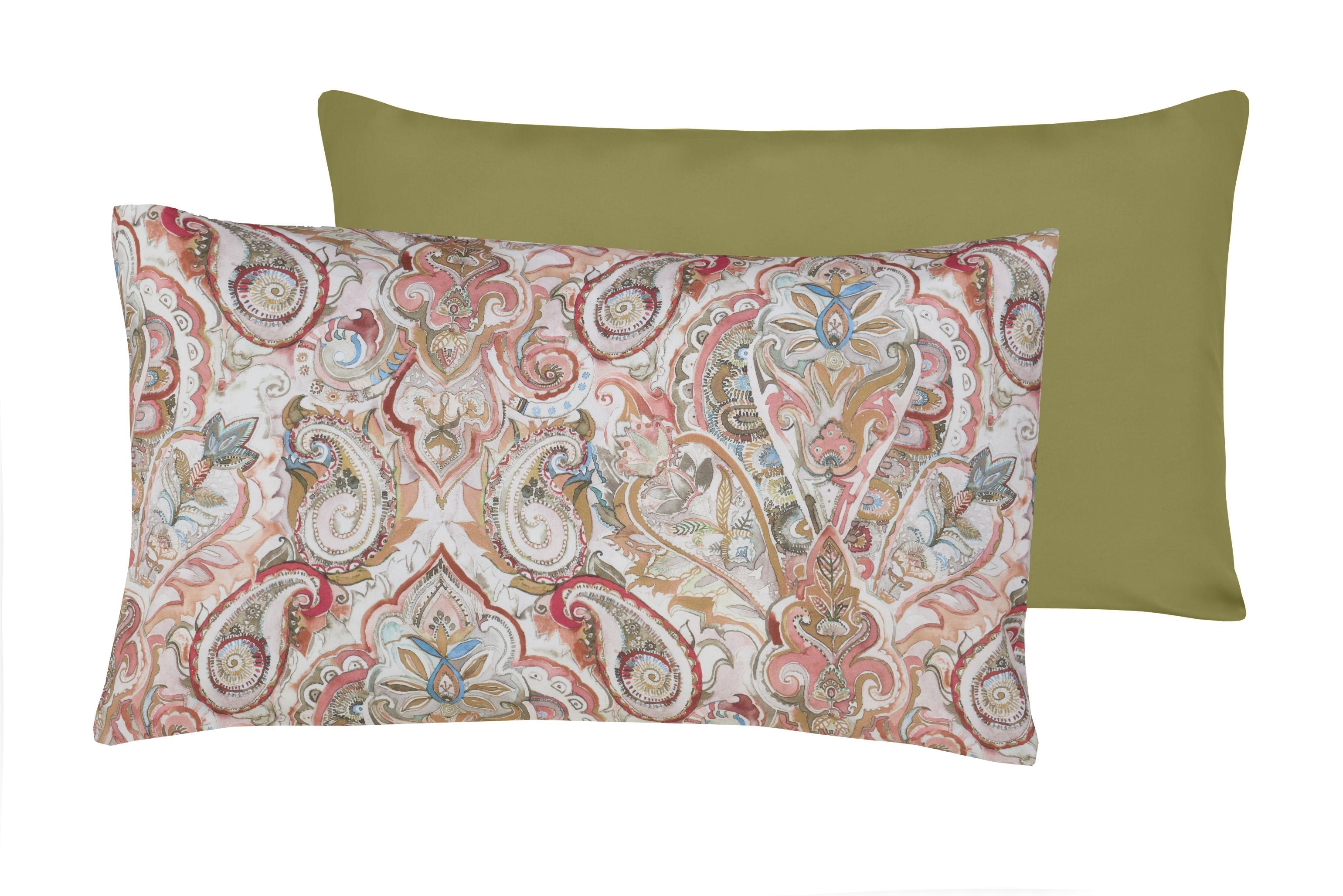 Set copripiumino federe bifaccia Doubleface parure Copripiumino eleganti fantasie stampa digitale 100% cotone Made in Italy PAISLEY DORATO