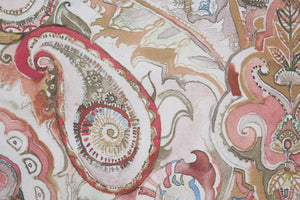 Completo letto lenzuola federe bifaccia double face stampa digitale in cotone made in italy PAISLEY DORATO
