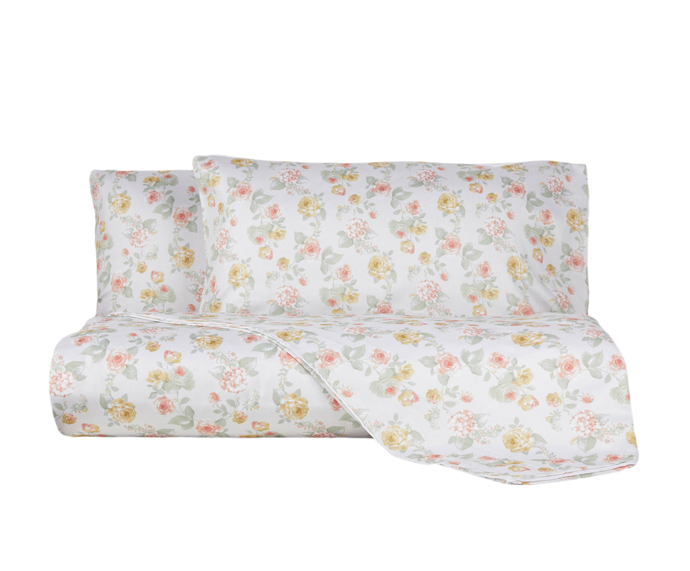 Parure Copripiumino in Raso di puro cotone Romance Pesca - Vanita di raso