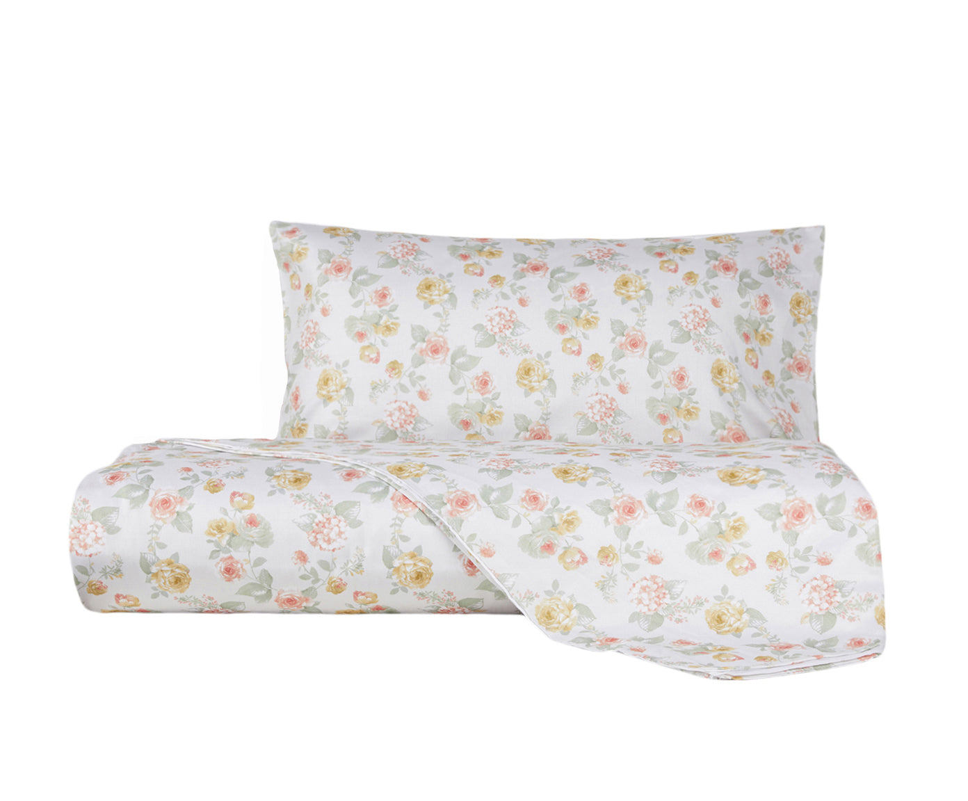 Parure Copripiumino in Raso di puro cotone Romance Pesca - Vanita di raso