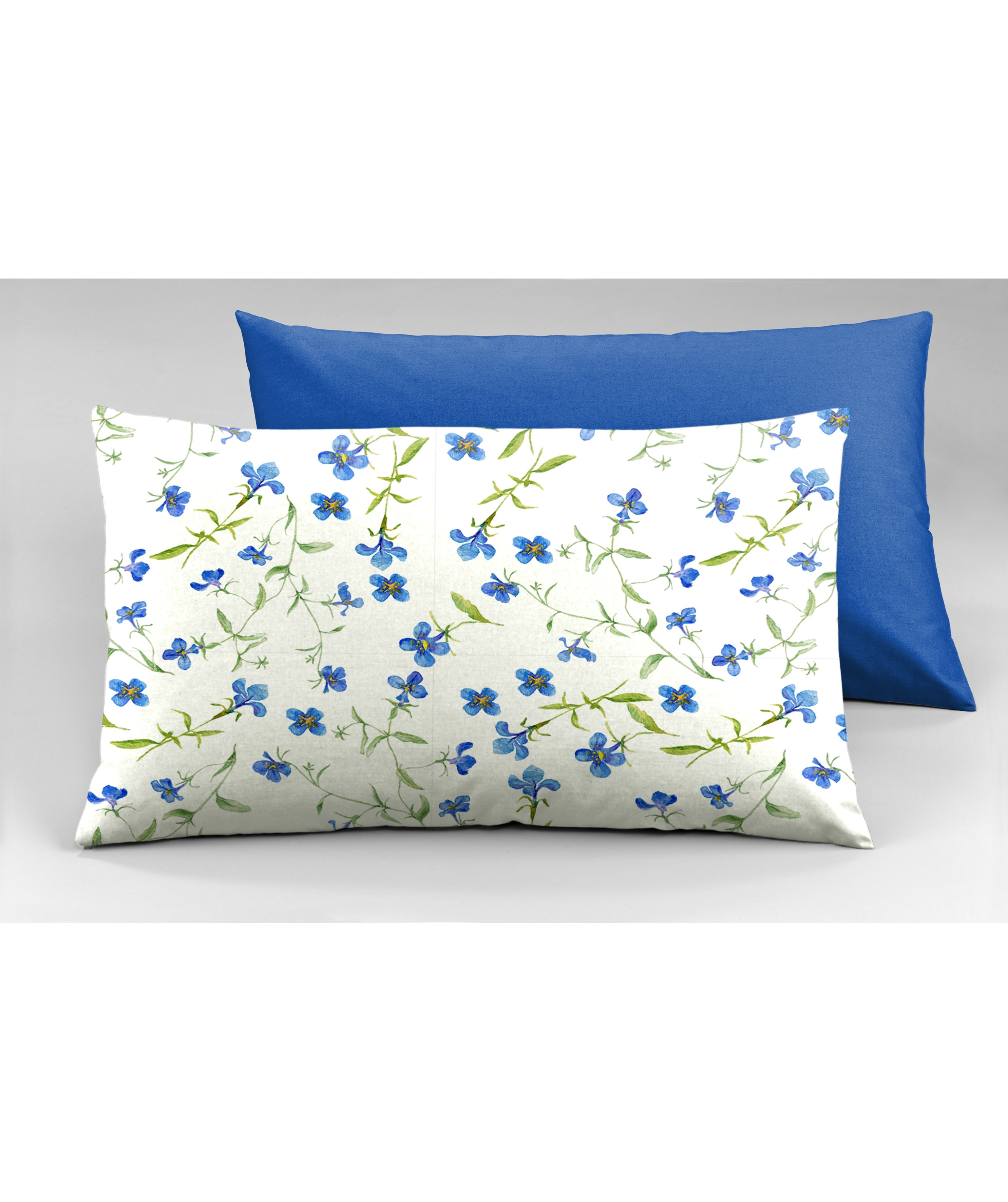 Completo letto lenzuola federe bifaccia double face stampa digitale in cotone made in italy RICORDI/BLUETTE
