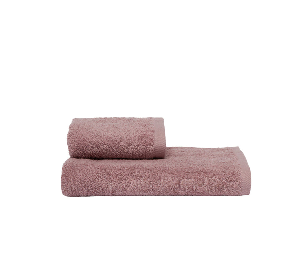 Set Asciugamani 2 Pezzi (1 Asciugamano viso 1 Asciugamano ospite) soffici morbidi assorbenti  ROSA NOSTALGIA - NOVILUNIO.IT