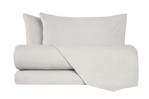 Completo letto lenzuola flanella caldo cotone 100% cotone Made in Italy PANNA