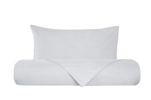 Set copripiumino federe parure copripiumino flanella caldo cotone 100% cotone Made in Italy BIANCO