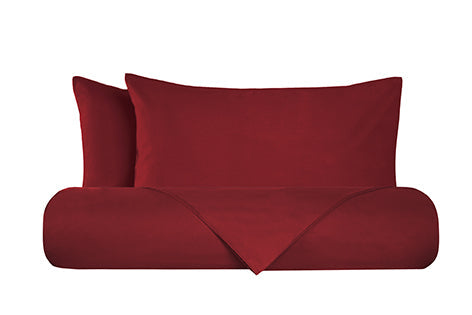 Set copripiumino federe parure copripiumino flanella caldo cotone 100% cotone Made in Italy BORDEAUX