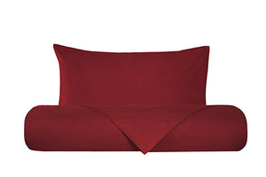 Set copripiumino federe parure copripiumino flanella caldo cotone 100% cotone Made in Italy BORDEAUX