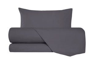 Completo letto lenzuola flanella caldo cotone 100% cotone Made in Italy  GRIGIO FUMO