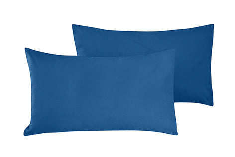 Coppia di federe Set di 2 federe copricuscino guanciale Letto in flanella caldo cotone 100% cotone Made in Italy BLU