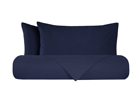 Set copripiumino federe parure copripiumino flanella caldo cotone 100% cotone Made in Italy BLU NOTTE