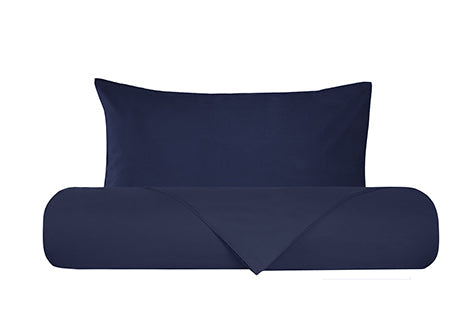 Set copripiumino federe parure copripiumino flanella caldo cotone 100% cotone Made in Italy BLU NOTTE