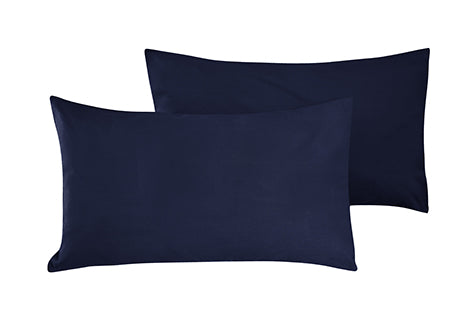 Coppia di federe Set di 2 federe copricuscino guanciale Letto in flanella caldo cotone 100% cotone Made in Italy BLU NOTTE