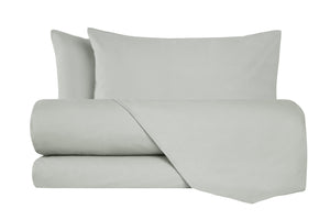 Completo letto lenzuola flanella caldo cotone 100% cotone Made in Italy  GRIGIO PERLA
