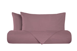 Set copripiumino federe parure copripiumino flanella caldo cotone 100% cotone Made in Italy PRUGNA