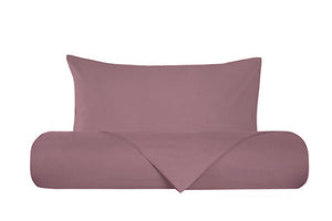 Set copripiumino federe parure copripiumino flanella caldo cotone 100% cotone Made in Italy PRUGNA