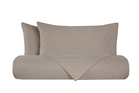 Set copripiumino federe parure copripiumino flanella caldo cotone 100% cotone Made in Italy TORTORA
