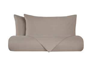 Set copripiumino federe parure copripiumino flanella caldo cotone 100% cotone Made in Italy TORTORA