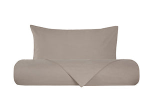 Set copripiumino federe parure copripiumino flanella caldo cotone 100% cotone Made in Italy TORTORA