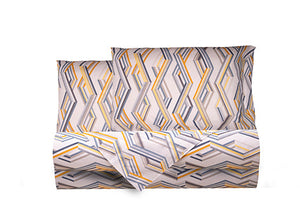 Completo letto lenzuola in cotone made in italy MULTILINEA OCRA