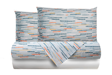 Completo letto lenzuola in cotone made in italy COLORDOTS AZZURRO