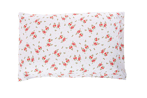Completo letto lenzuola in cotone made in italy FIORELLINI ROSSI