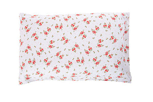 Completo letto lenzuola in cotone made in italy FIORELLINI ROSSI