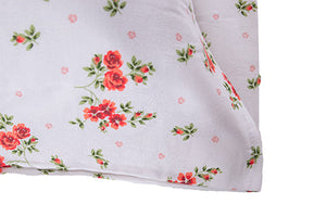 Completo letto lenzuola in cotone made in italy FIORELLINI ROSSI