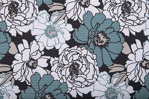 Completo letto lenzuola in cotone made in italy PEONIE BLU