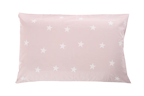 Completo letto lenzuola in cotone made in italy STELLINE BIANCHE SU FONDO ROSA