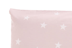 Completo letto lenzuola in cotone made in italy STELLINE BIANCHE SU FONDO ROSA