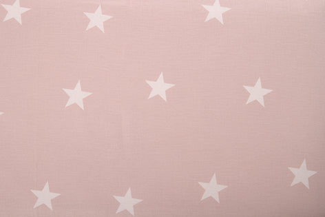 Completo letto lenzuola in cotone made in italy STELLINE BIANCHE SU FONDO ROSA