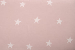 Completo letto lenzuola in cotone made in italy STELLINE BIANCHE SU FONDO ROSA