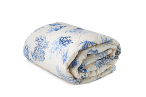 Trapuntino leggero copriletto in cotone imbottitura 100 GR Made in Italy CORALLI BLU