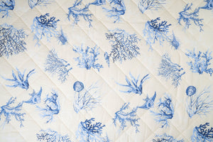 Trapuntino leggero copriletto in cotone imbottitura 100 GR Made in Italy CORALLI BLU