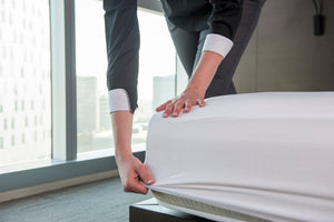 Coprimaterasso lenzuolo sotto con angoli 2 in 1 in TENCEL® impermeabile traspirante antibatterico antiacaro Made in Italy