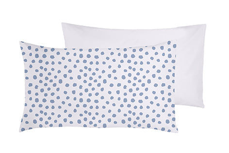 Set copripiumino federe bifaccia doubleface parure copripiumino stampa digitale 100% cotone Made in Italy DOT MINI CELESTE